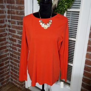 Talbots Woman Petite red long sleeve top 100% pima cotton size 1XP New w/tags…